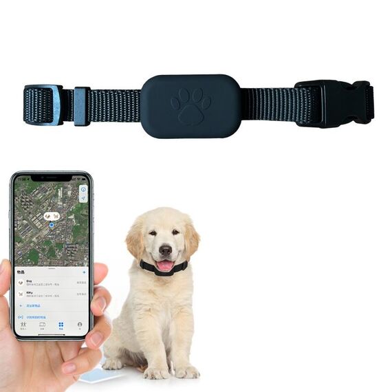 Collare in silicone con copertura protettiva per localizzatore di animali domestici certificato MFI (nero)