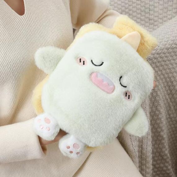 Borsa per acqua calda da 1 litro, scaldamani in peluche a due mani, stile: Consortium