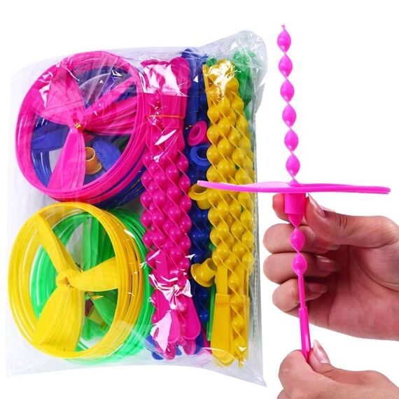 40 pz/pacco Spinta A Mano Disco Volante Bambù Libellula Giocattolo Educativo Per Bambini, Consegna Colore Casuale