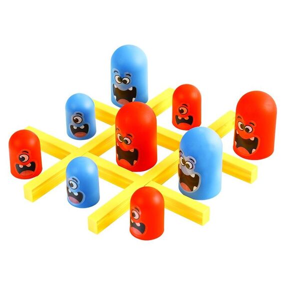 Set di giochi di scacchi Tic Tac Toe che collegano giocattoli educativi interattivi per famiglie genitore-figlio (rosso blu)