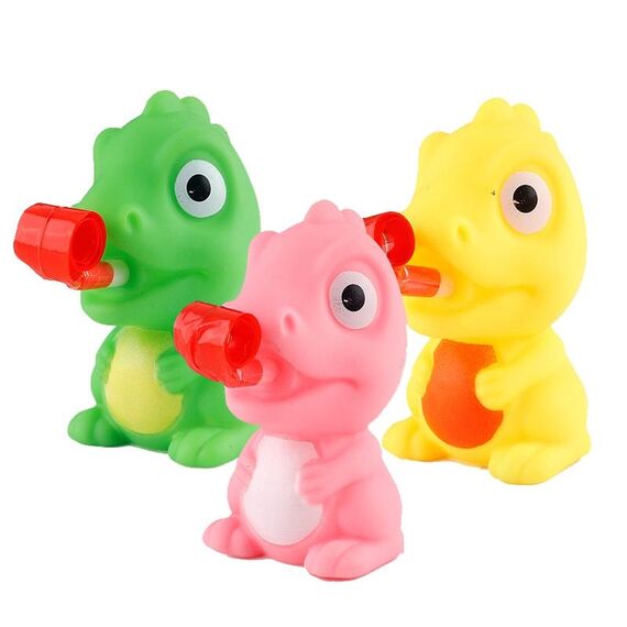 Lingua che sputa Spremere BB Fischio Suono Giocattoli Bambole antistress, Consegna casuale di colori (Dinosauro)