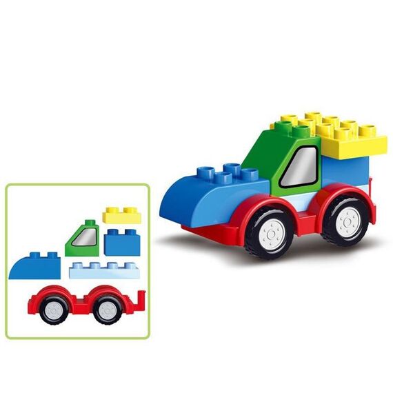 Giocattoli per blocchi di costruzione educativi per auto di ingegneria di particelle di grandi dimensioni per bambini, stile: macchina da corsa