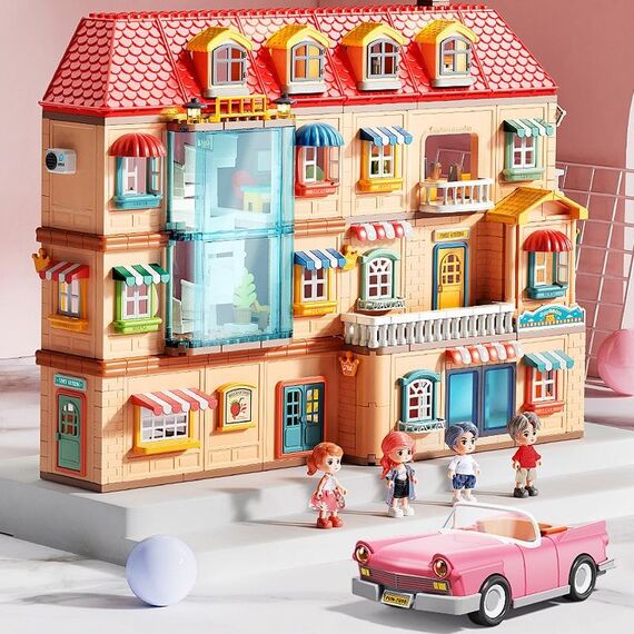 690 pz/scatola bambini per uso domestico grandi blocchi di pellet giocattoli di assemblaggio villa castello