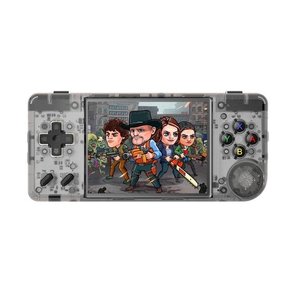 ANBERNIC RG28XX Console di gioco portatile retrò Schermo IPS da 2,83 pollici Sistema operativo Linux 64 GB + 128 GB (Nero trasparente)