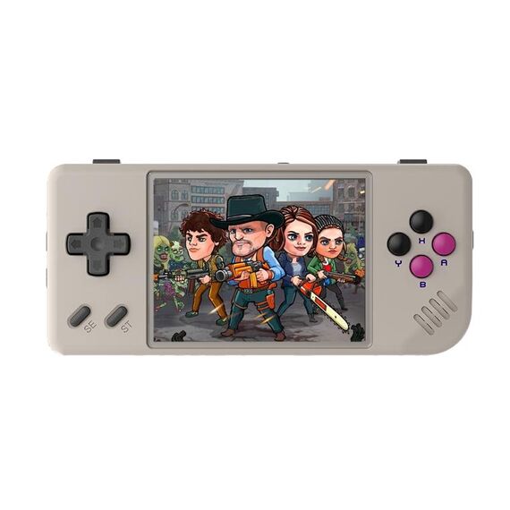 ANBERNIC RG28XX Console di gioco portatile retrò Schermo IPS da 2,83 pollici Sistema operativo Linux 64 GB + 128 GB (Grigio retrò)