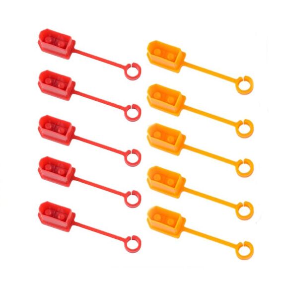 10 pz/pacco XT60 Batteria Al Litio Spina Coperchio di Protezione Spina Antipolvere Anti-ossidazione Copertura Isolante (Giallo + Rosso)