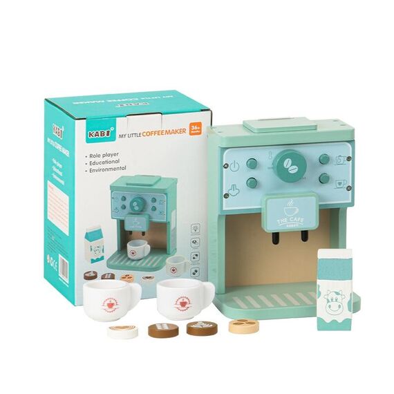 KABI Simulazione per bambini Giocattolo in legno per giochi di finzione Giocattolo interattivo genitore-figlio per l'asilo, Stile: Macchina per il caffè