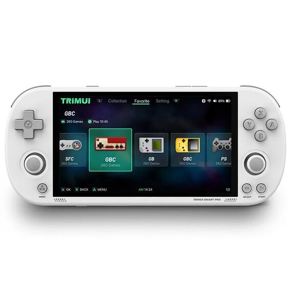 Trimui Smart Pro Schermo IPS da 4,96 pollici Console di gioco portatile Sistema Linux open source 128G (Bianco)