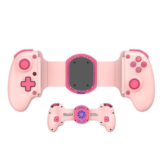 Controller di gioco elasticizzato wireless BSP-D10S con ventola di dissipazione del calore per Switch / Android / IOS / PC / PS3 / PS4 (rosa)