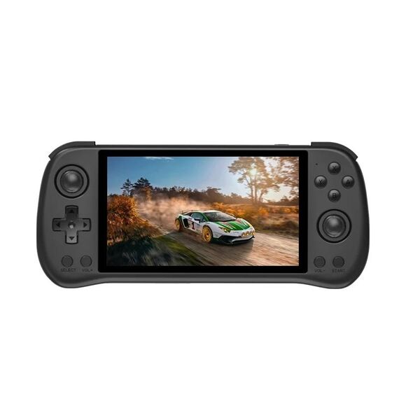 POWKIDDY X55 Console di gioco Schermo IPS da 5,5 pollici 1280 X 720 IPS RK3566 Sistema Linux Lettore video retrò open source 16 GB + 256 GB (Nero)