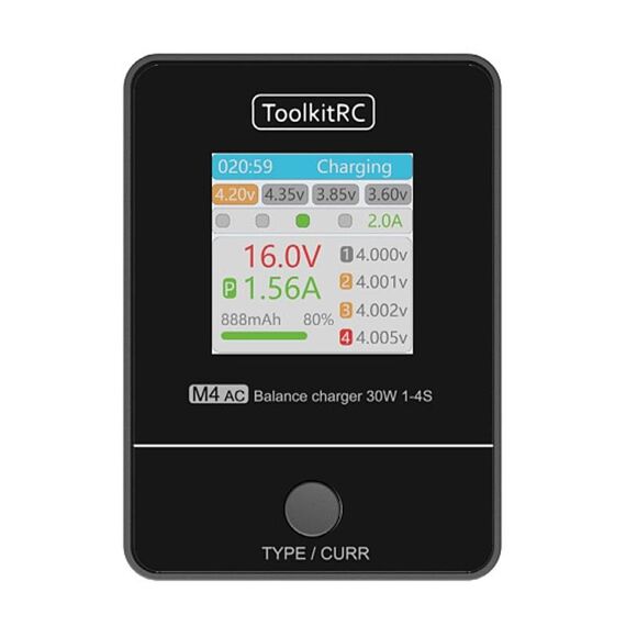 ToolkitRC M4AC Caricatore di bilanciamento della batteria Li-Po per aereo e auto (spina americana)