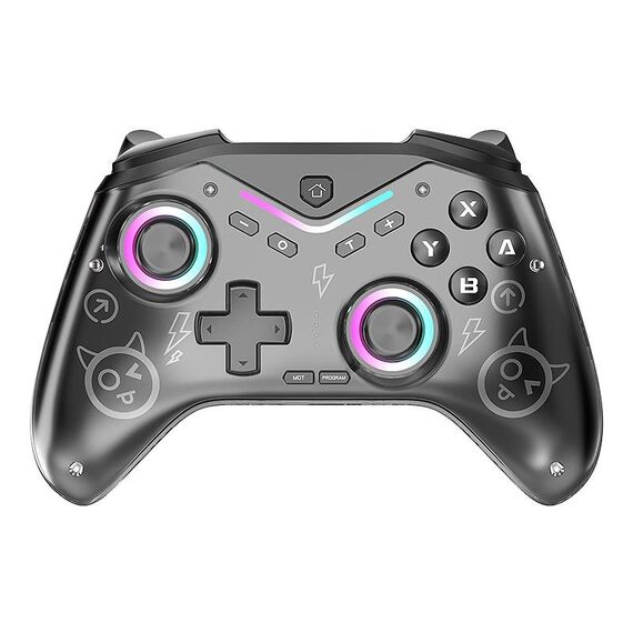 CM-619 Controller di gioco Bluetooth programmabile con luci RGB per Switch/Steam Deck/PC/IOS/Android (Nero)