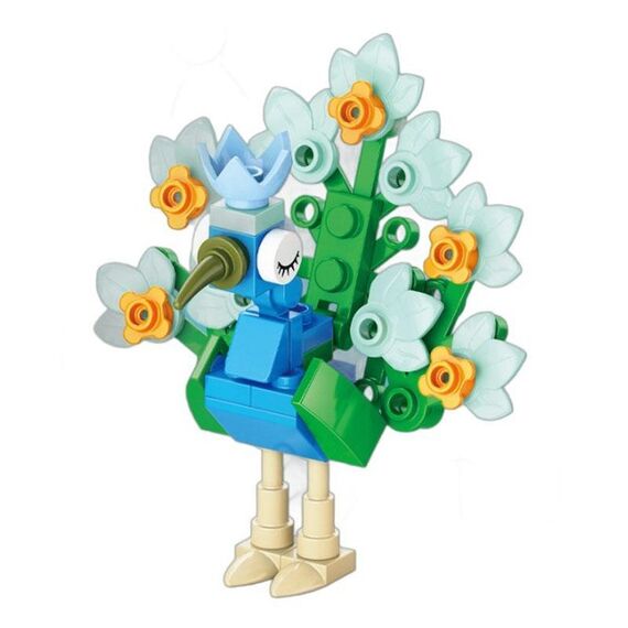 LELE BROTHER 9100-3 Peacock Bird Paradise Piccole particelle Bambini Early Learning Puzzle Building Blocks Toy