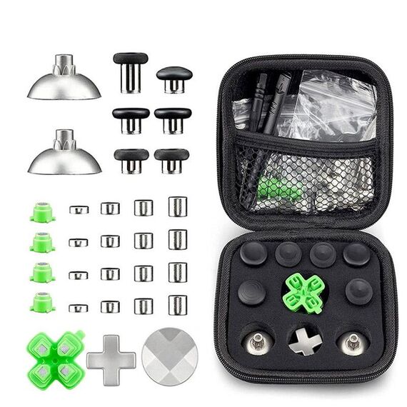 Per PS5 32 pezzi/set Gamepad Pulsanti in metallo Testa a fungo Base magnetica Chiavi a croce Set di accessori