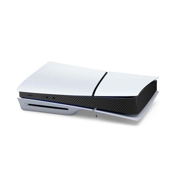 Adesivo centrale per console PS5 Slim, resistente ai graffi, versione unità ottica digitale, adesivo universale, colore: fibra di carbonio nera