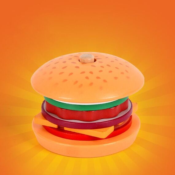 Bambini Simulazione Legno Pretend Gioca Puzzle Cibo Abbinamento Giocattoli, Stile: Hamburger