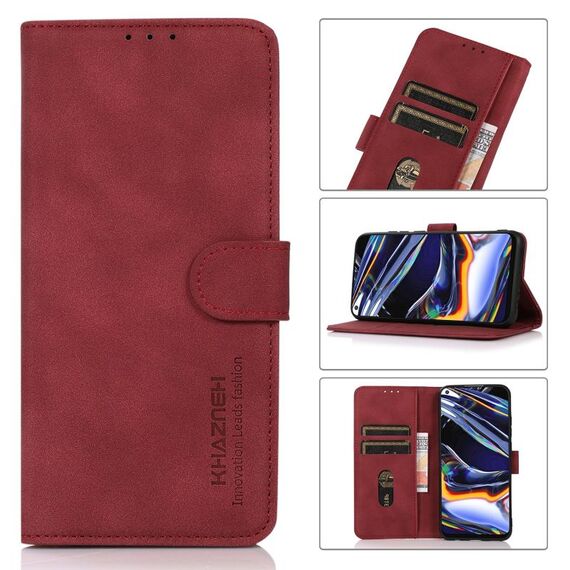 Custodia per telefono in pelle con texture opaca Xiaomi 14 Ultra KHAZNEH (rossa)