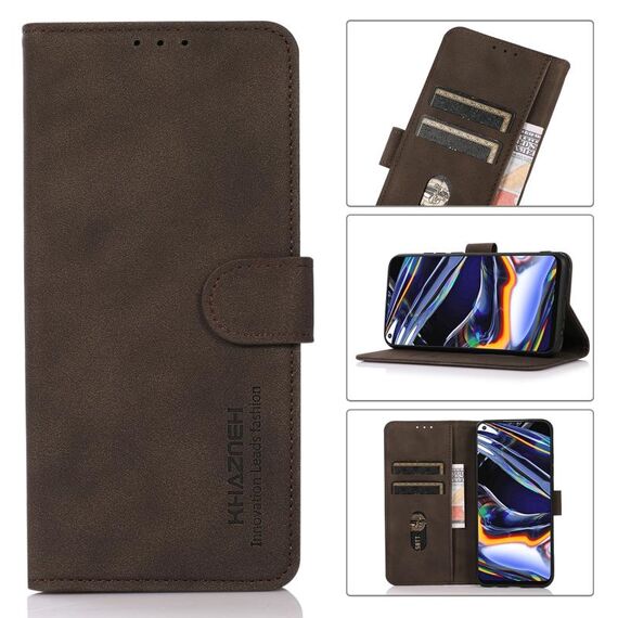 Custodia per telefono in pelle con texture opaca Xiaomi 14 Ultra KHAZNEH (marrone)