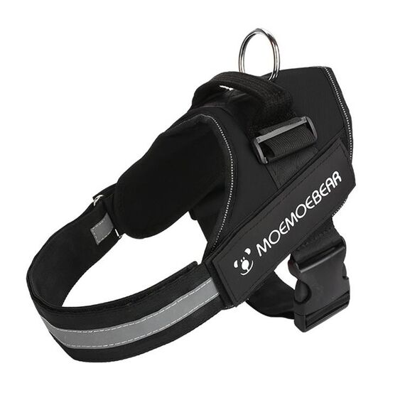 Cinghia per corda di trazione per cinghia toracica K9 in tessuto Oxford anti sprint per cani da compagnia, taglia: XXL per 40-70 kg (nero)