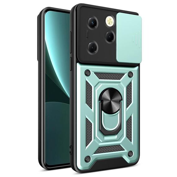 Per Infinix Hot 40 / 40 Pro 4G Cover per fotocamera scorrevole Design TPU + Custodia per PC(Verde)