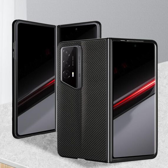 Custodia per telefono con texture in fibra di carbonio Kevlar serie ViLi TC per Honor Magic V2 RSR Porsche Design (nero)