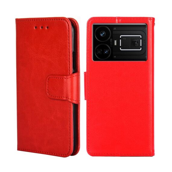 Custodia per telefono in pelle con texture cristallo Realme GT5 / GT5 240W (rossa)
