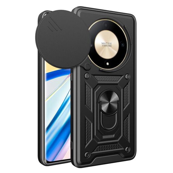 Per Honor X9b custodia per fotocamera scorrevole design TPU + custodia per PC (nera)