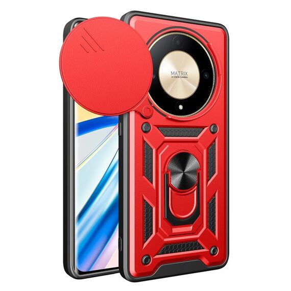 Per Honor X9b Cover per fotocamera scorrevole Design TPU + Custodia per telefono PC (Rosso)