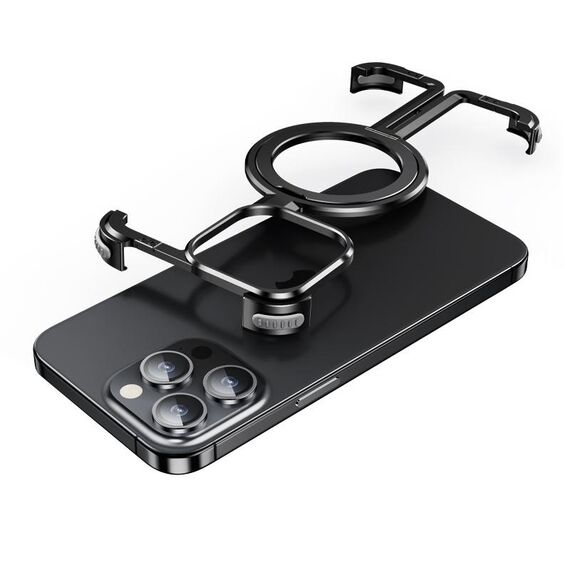 Custodia magnetica per telefono con supporto senza cornice MagSafe per iPhone 14 Pro (nera)