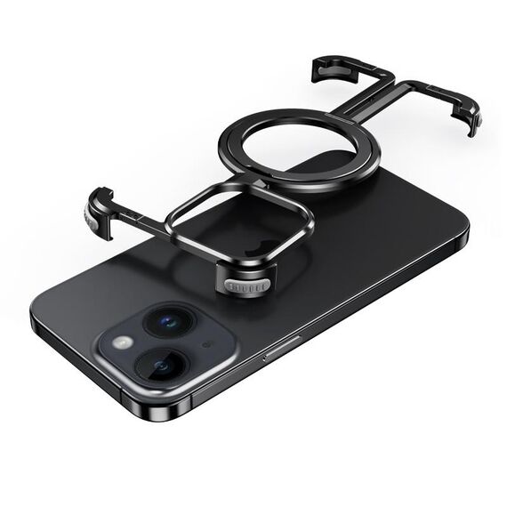 Per iPhone 14 Custodia magnetica per telefono con supporto senza cornice MagSafe (nera)