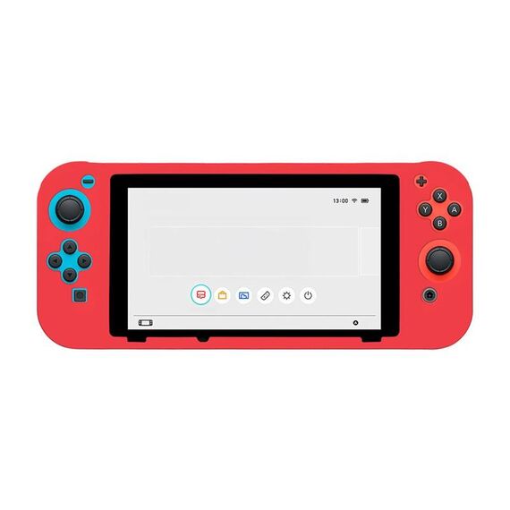 Per Nintendo Switch Game Console Custodia protettiva completa in silicone tinta unita (rosso)