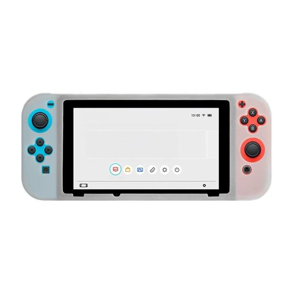 Per Nintendo Switch Game Console Custodia protettiva completa in silicone tinta unita (trasparente)