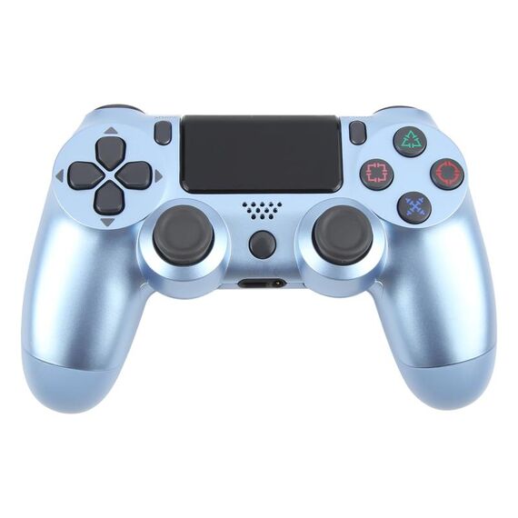 Controller di gioco wireless Bluetooth con pulsante a fiocco di neve per Sony PS4 (blu titanio)