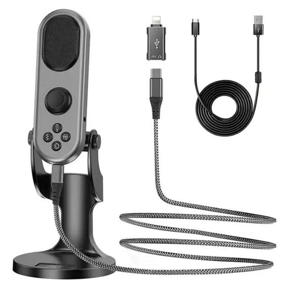 Microfono cardioide da tavolo USB con riduzione del rumore JMARY MC-PW7