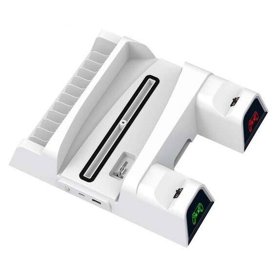 Per PS5 OIVO IV-P5235 Supporto di ricarica multifunzione con ventola di raffreddamento / supporto per disco / luce LED
