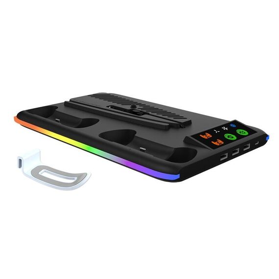 Per PS5 Slim / PS5 iplay HA-8008 Supporto di raffreddamento per cuffie Supporto per impugnatura Caricabatterie (nero)