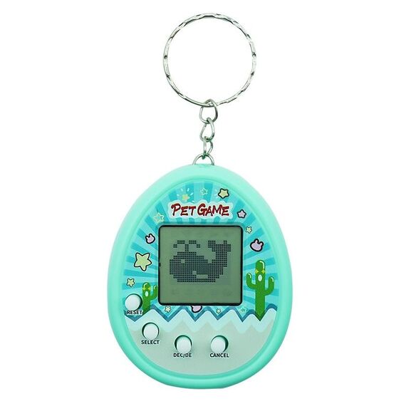 Giocattolo elettronico per animali domestici Feed Genie Nostalgic Virtual Cyber ​​Digital Game Portachiavi Giocattolo per bambini, Stile: Cactus (Verde)