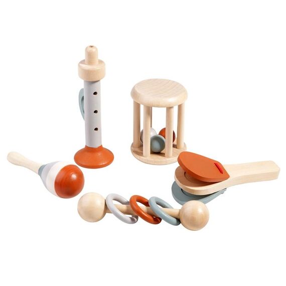 Treehole 5 pezzi/set di campanelli in legno per bambini, sonagli, strumenti musicali, giocattoli per bambini, campanelli per letto, giocattoli per l'apprendimento precoce