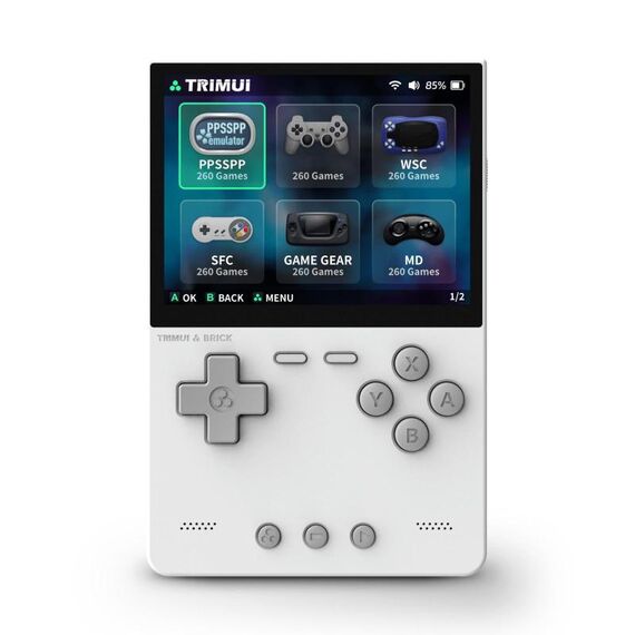 TRIMUI BRICK Console tascabile open source portatile wireless Bluetooth HD Retro Arcade, dimensioni: 64G (bianco)