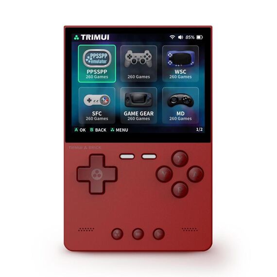 TRIMUI BRICK Console tascabile open source portatile wireless Bluetooth HD Retro Arcade, dimensioni: 64G (rosso)