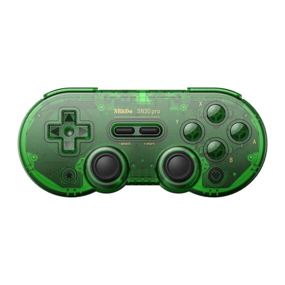 Gamepad multipiattaforma Bluetooth wireless traslucido SN30 Pro Retro Special Edition di 8BitDo (verde)