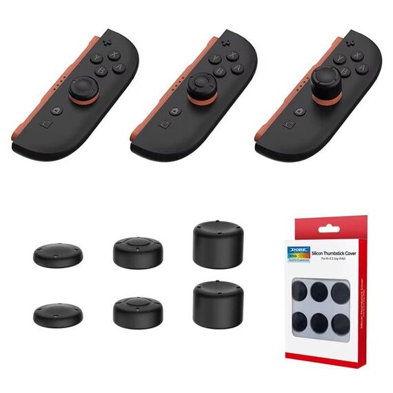 Per Switch 2 Console DOBE 6 pezzi/pacchetto Joystick Cap Heightening Cap Set (Nero)