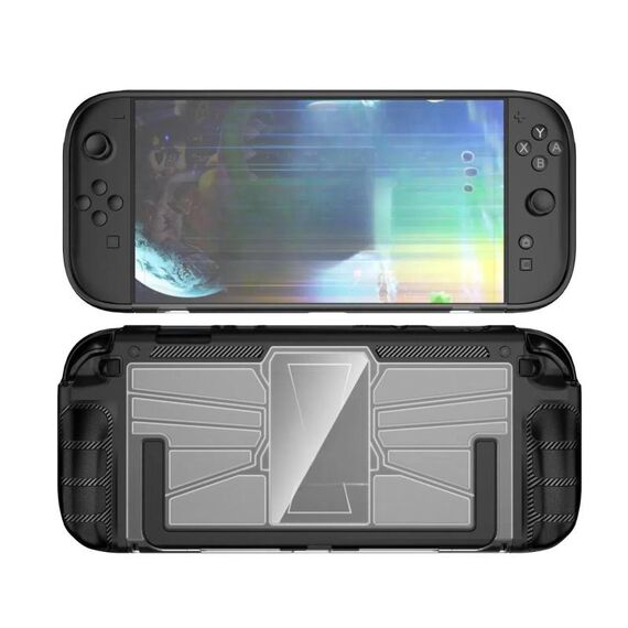 Per Nintendo Switch 2 Console di gioco TPU + PC Custodia monoblocco antiurto (nero)