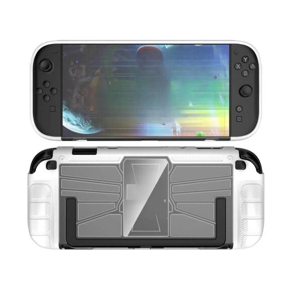 Per Nintendo Switch 2 Console di gioco TPU + PC Custodia monoblocco antiurto (bianco)