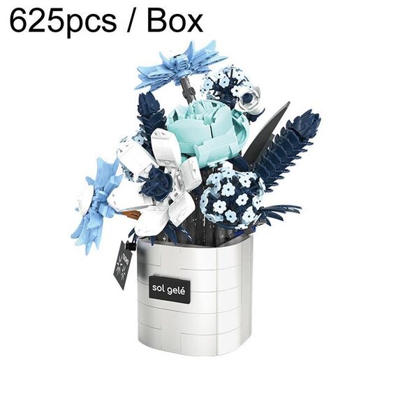 625 pezzi/scatola di blocchi da costruzione per bambini, bouquet di giocattoli puzzle, regalo per adulti, set di piccoli blocchi da costruzione a pellet