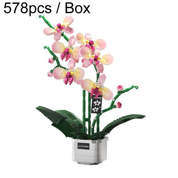 578 pezzi / scatola di blocchi da costruzione per bambini, bouquet, puzzle, giocattoli, regalo per adulti, set di piccoli blocchi da costruzione a pellet