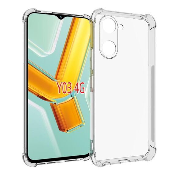 Per vivo Y03 4G Custodia per cellulare in TPU antiurto e antiscivolo (trasparente)