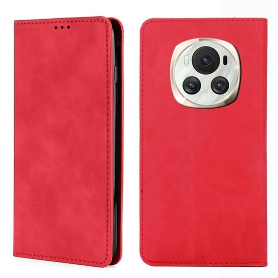 Custodia magnetica in pelle per Honor Magic6 Skin Feel (rossa)