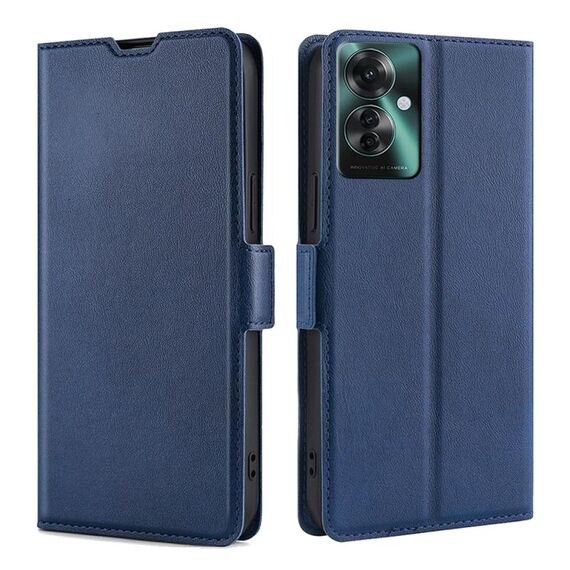 Per OPPO Reno11 F 5G Custodia per cellulare in pelle con chiusura orizzontale con tensione ultrasottile con fibbia laterale (blu)