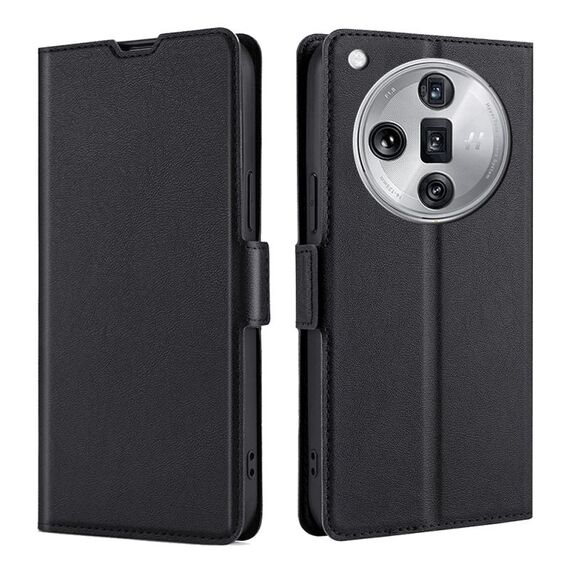 Per OPPO Find X7 Ultra 5G Custodia per cellulare in pelle con chiusura orizzontale con tensione ultrasottile con fibbia laterale (nera)